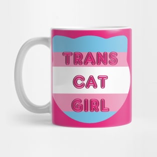 Trans Cat Girl Transgender Flag With Cat Ears Design Mug